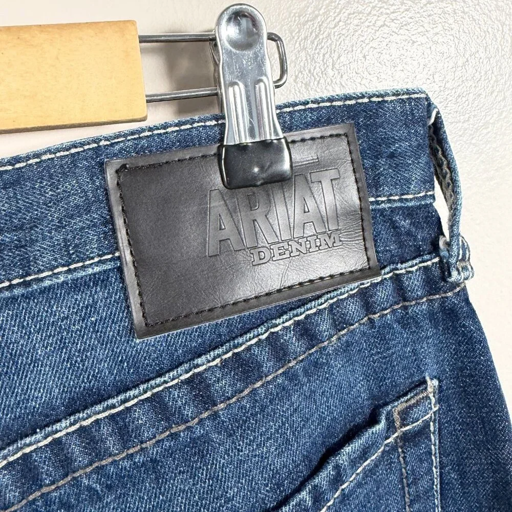 Ariat M5 Slim Straight Jeans Size 34x34 Dark Wash Blue Denim 100% Cotton - Picture 8 of 12